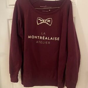 Women's Burgundy Crew Neck Sweater